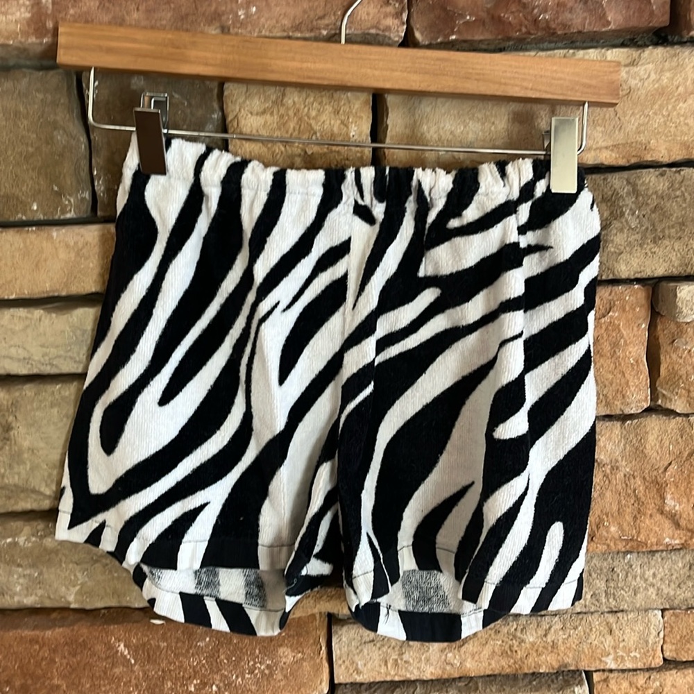 Towel Zebra shorts for teens and pre-teens on deck for Swim Team